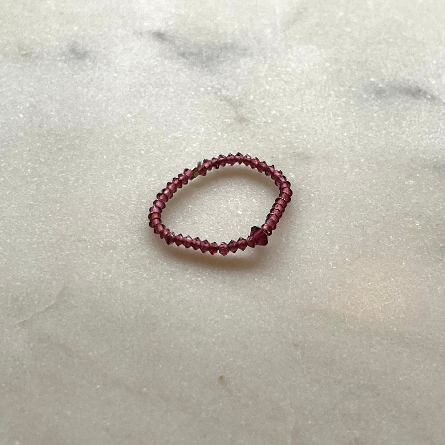 Garnet Beaded Ring