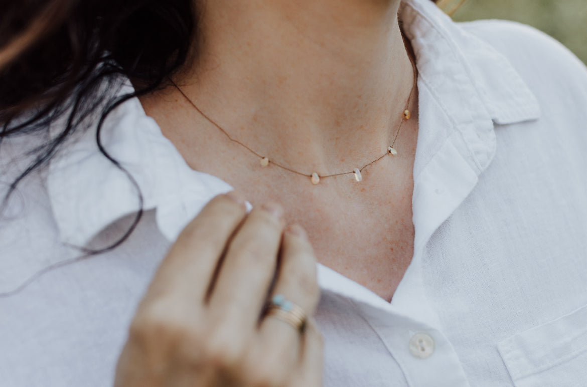 Ethiopian Opal 5 Stone Necklace- Creativity