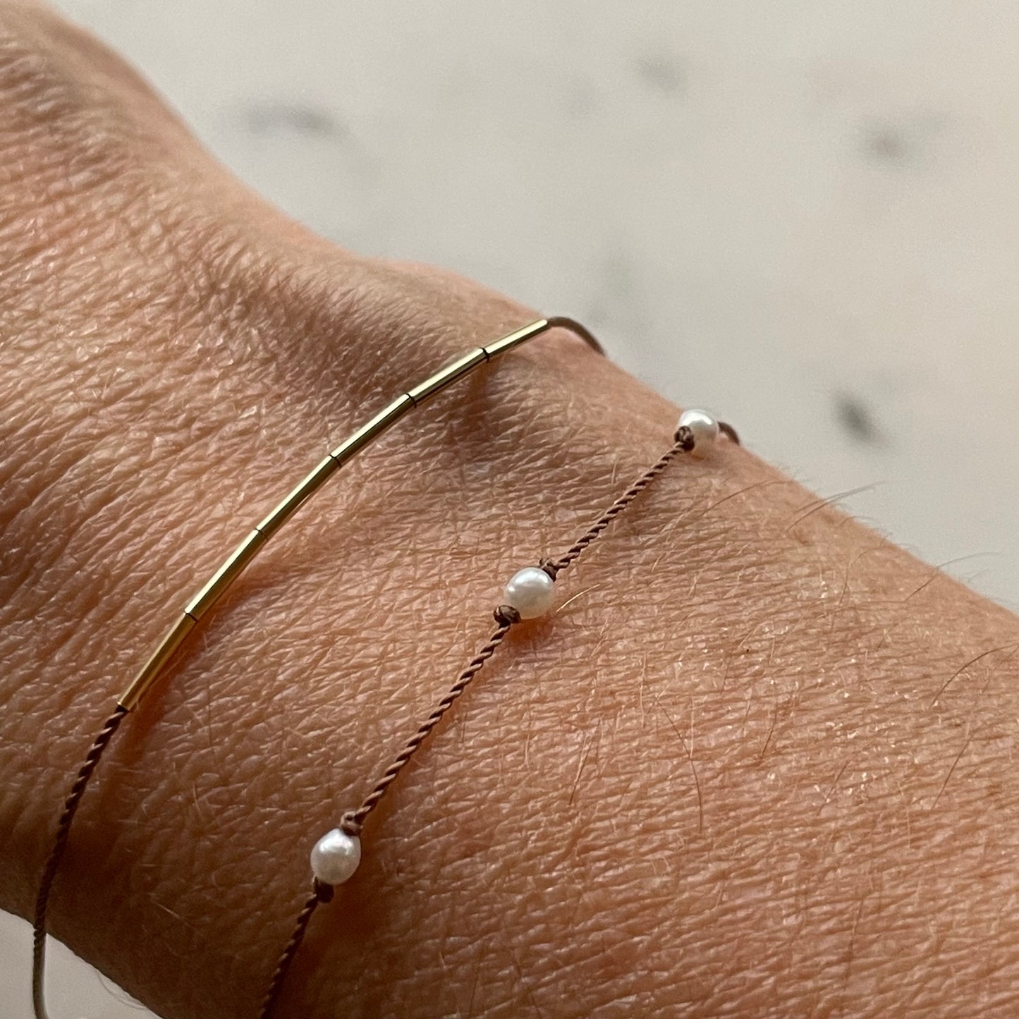Hand Knotted Pearl Station Bracelet