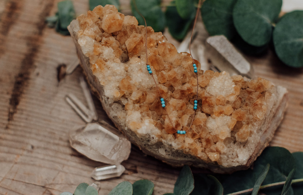 Turquoise Necklace Strength - December Birthstone Knotted Jewelry | Soulsilk