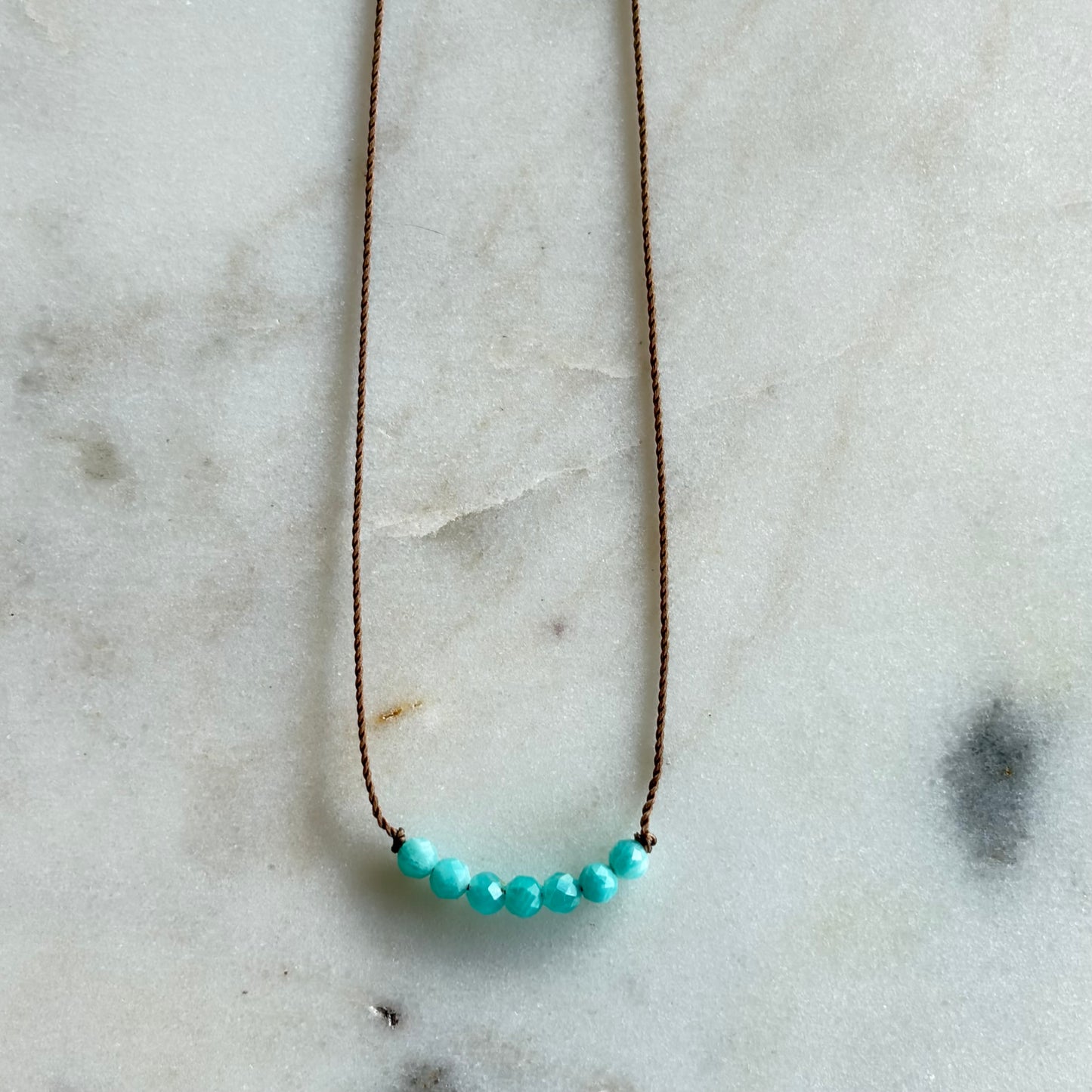 Amazonite Communication Necklace, Dainty Beaded Necklace, Intention Necklace, Soulsilk