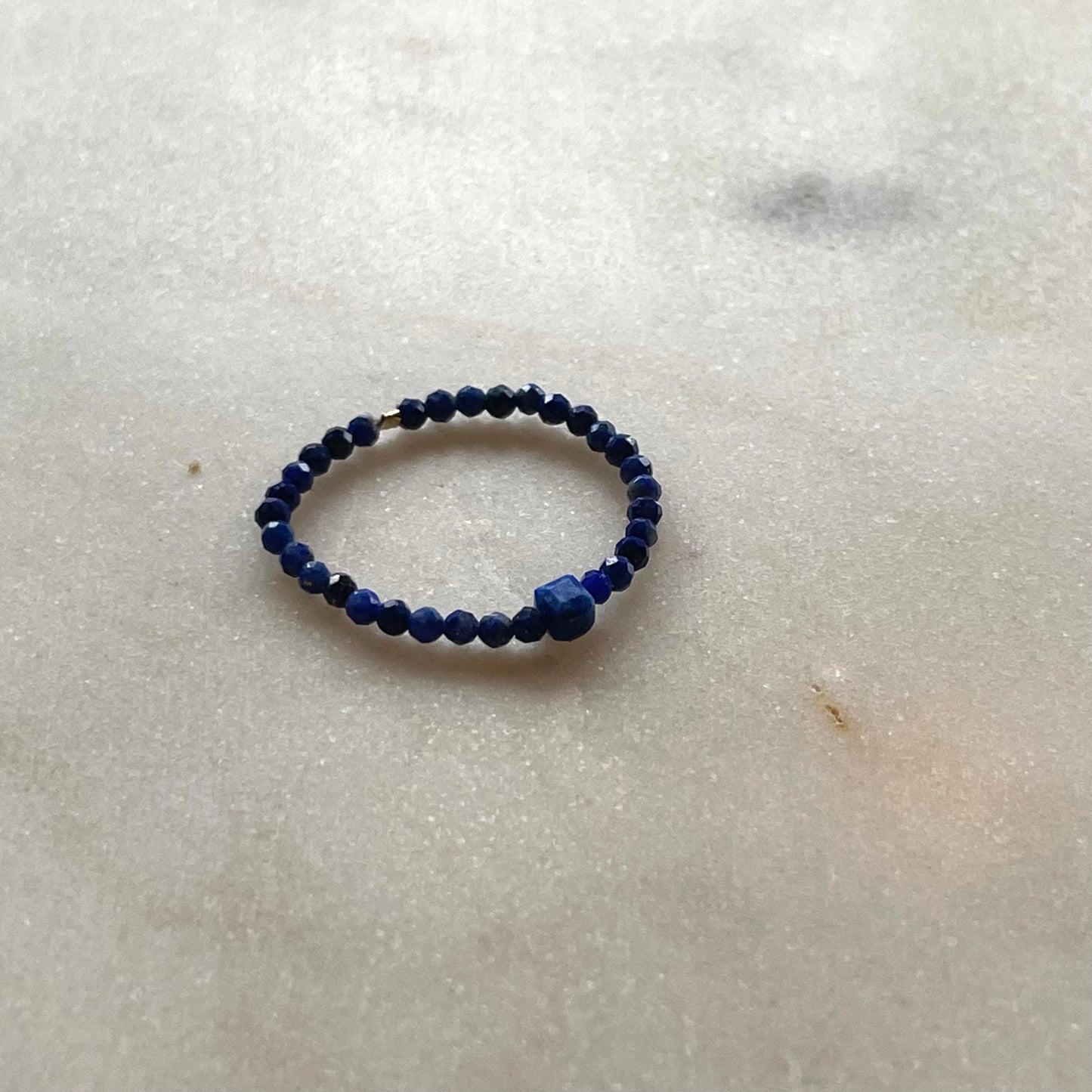 Lapis Lazuli Gemstone Beaded Ring