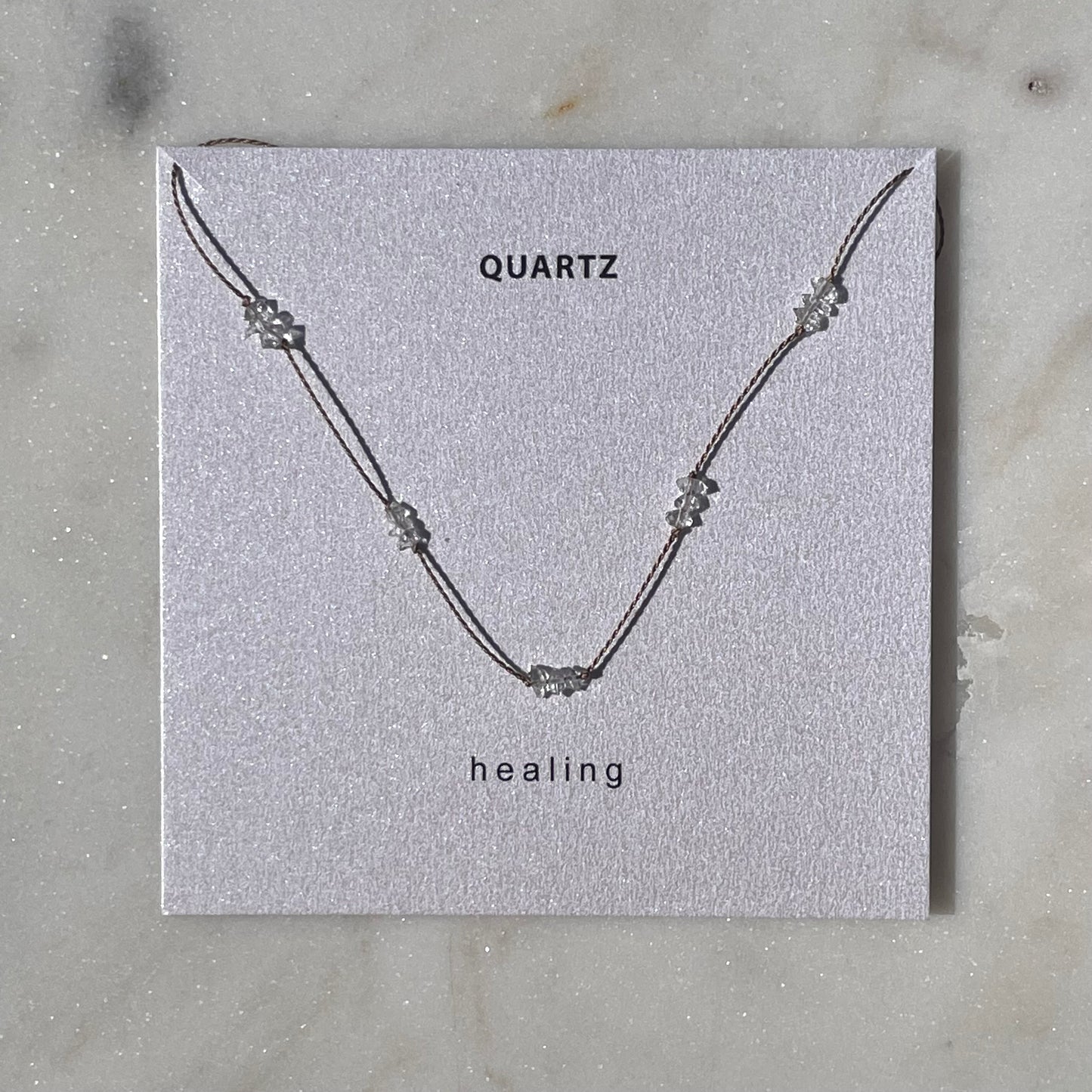Herkimer Diamond Quartz Knotted Necklace- Healing Intention Necklace