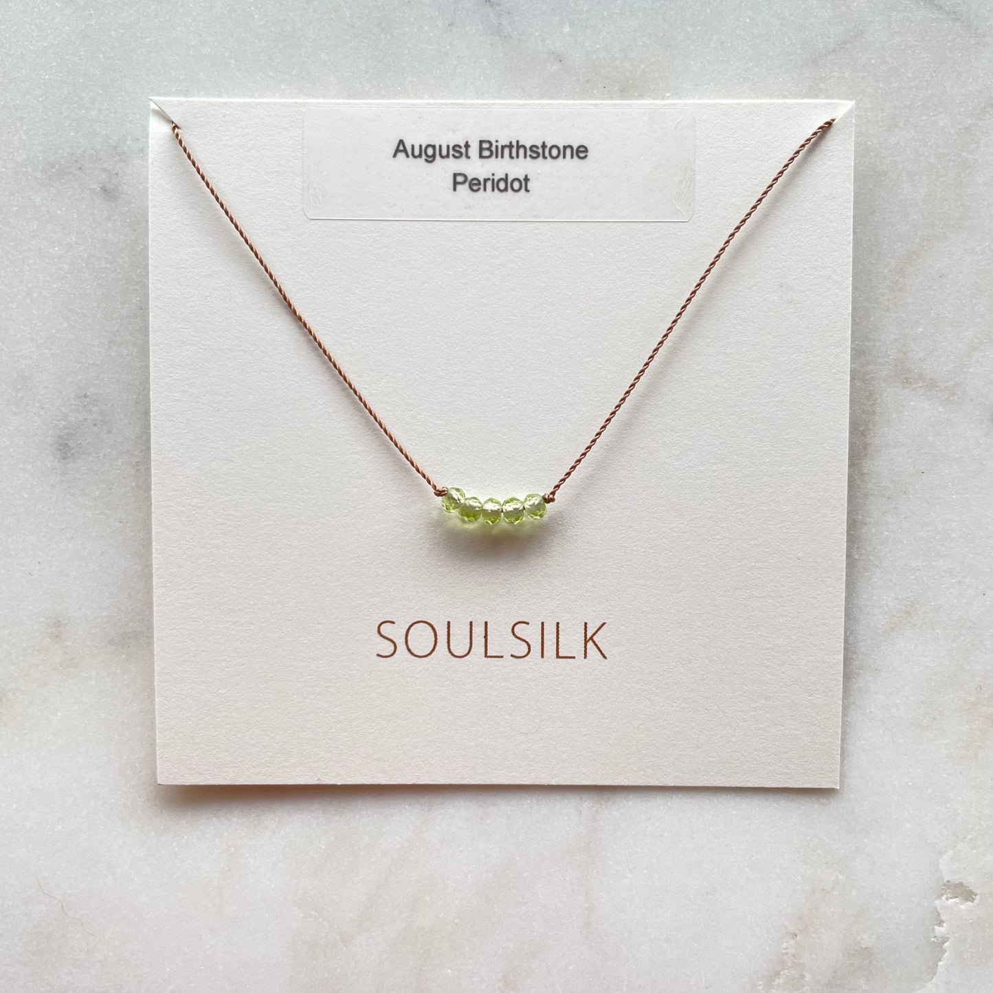 Peridot Birthstone Necklace on a Cord, August Birthstone Necklace, Green Gemstone Necklace for Her