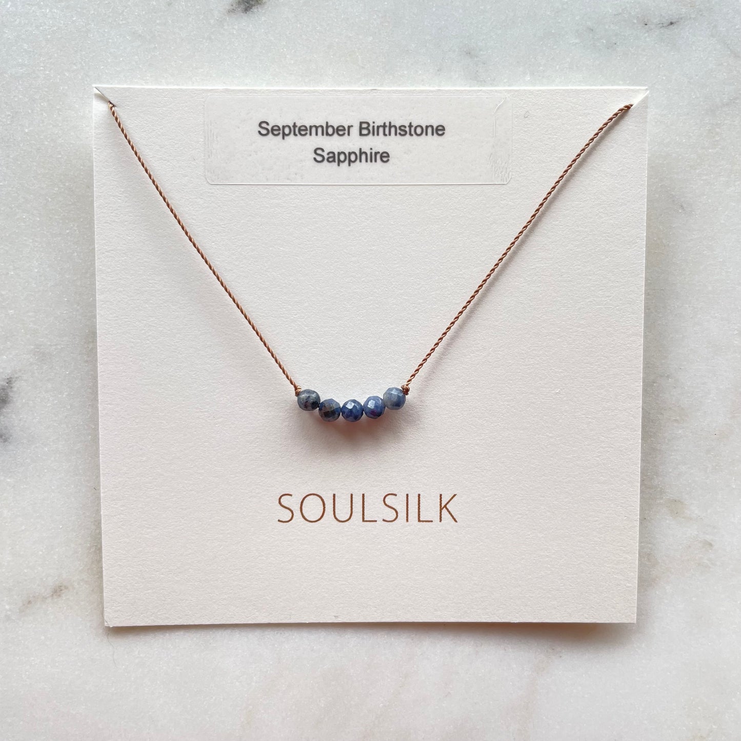 Sapphire Birthstone Necklace, September Birthstone Necklace Gemstone Jewelry for Her