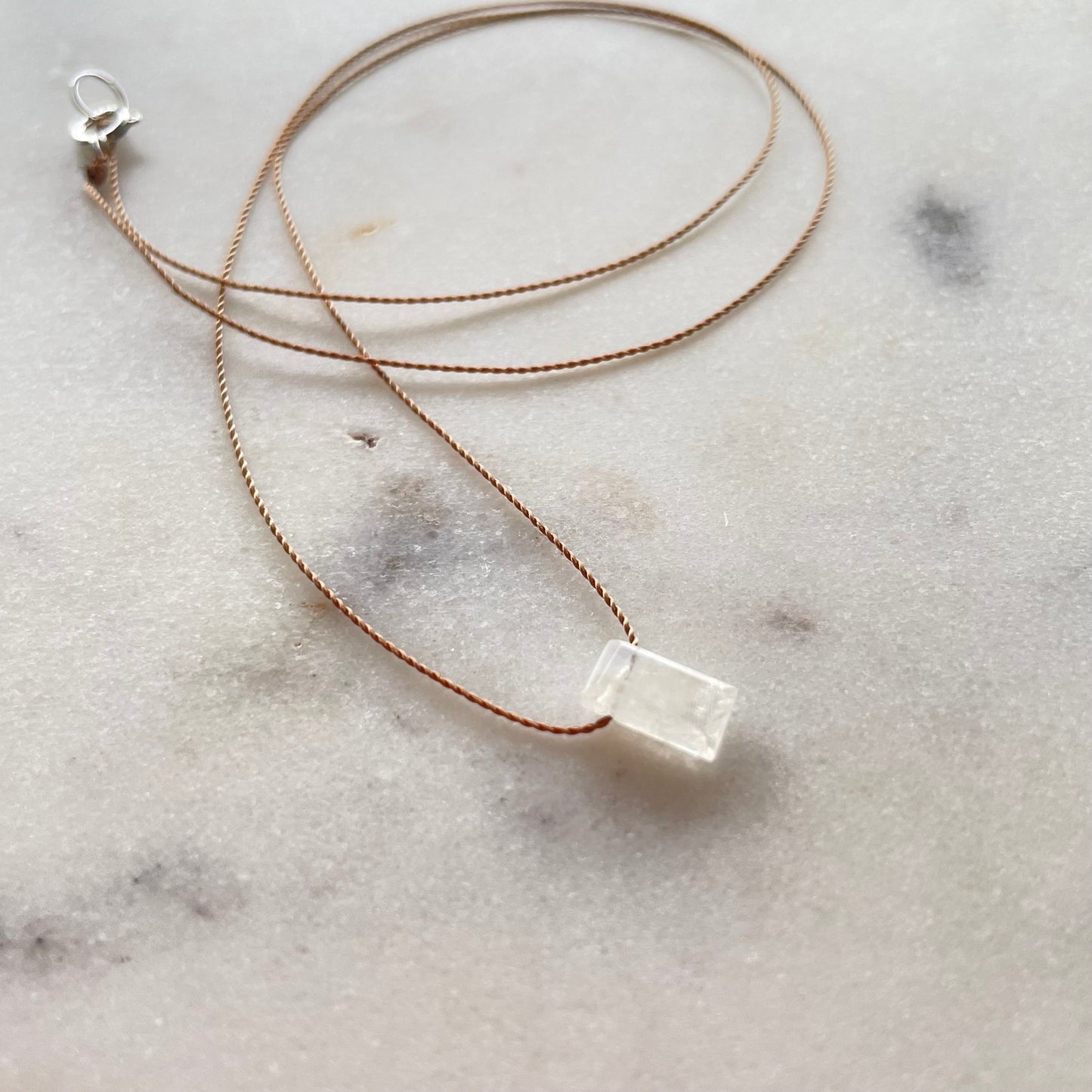 Rainbow Moonstone Baguette New Beginnings Necklace