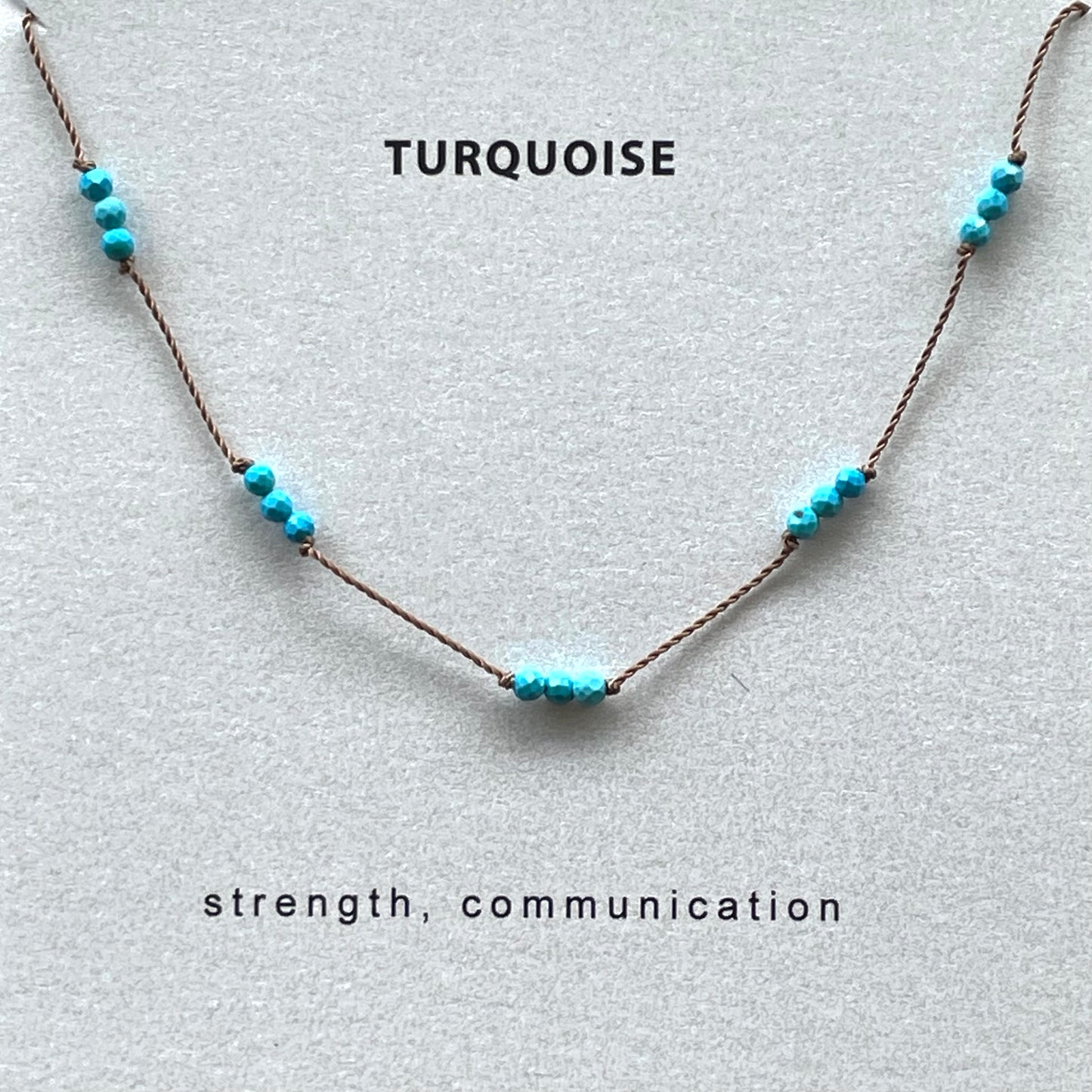 Turquoise Knotted Necklace- Strength
