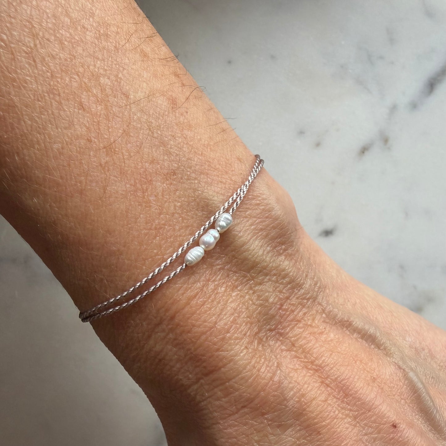 Pearl and Silk Wrap Bracelet