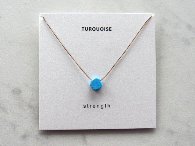 Raw Turquoise Necklace- Strength