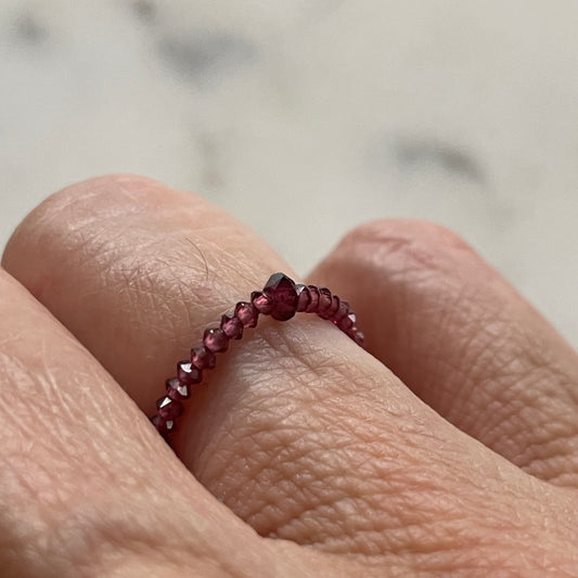 Garnet Beaded Ring