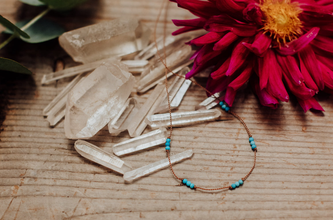 Turquoise Knotted Necklace- Strength