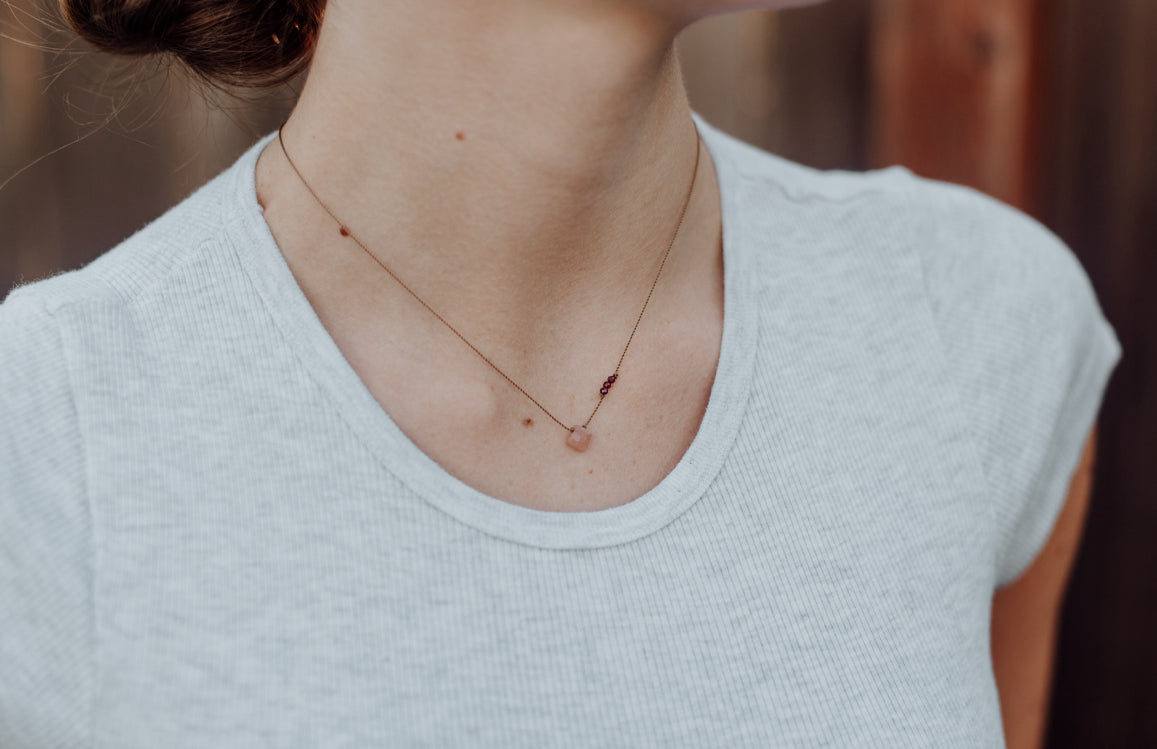 Peach Moonstone Necklace