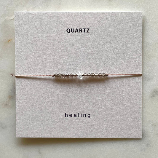 Smoky Quartz and Herkimer Diamond Bracelet- Healing