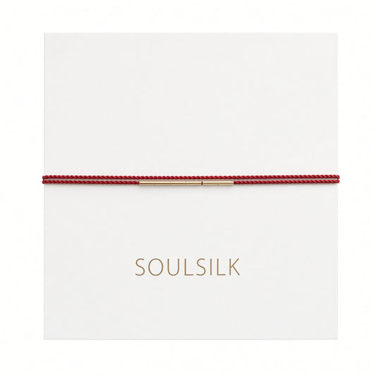 Gold Bars Wrap Bracelet on silk cord