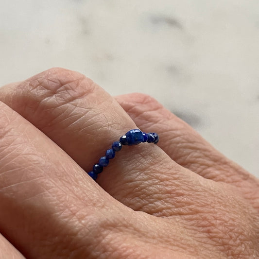 Lapis Lazuli Gemstone Beaded Ring