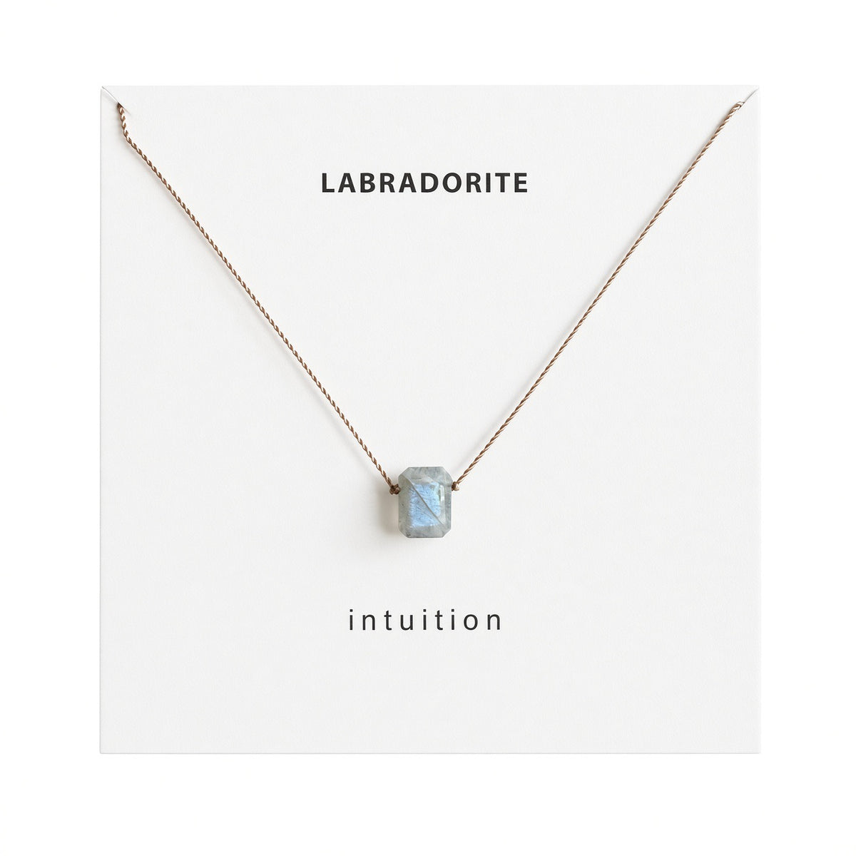 Labradorite Baguette Necklace- Intuition