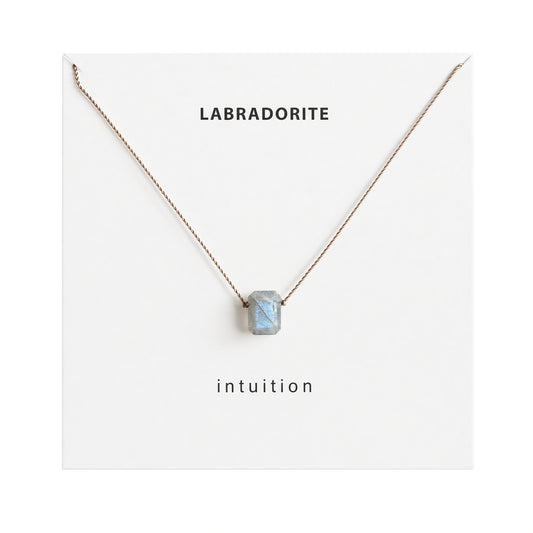 Labradorite Baguette Necklace- Intuition