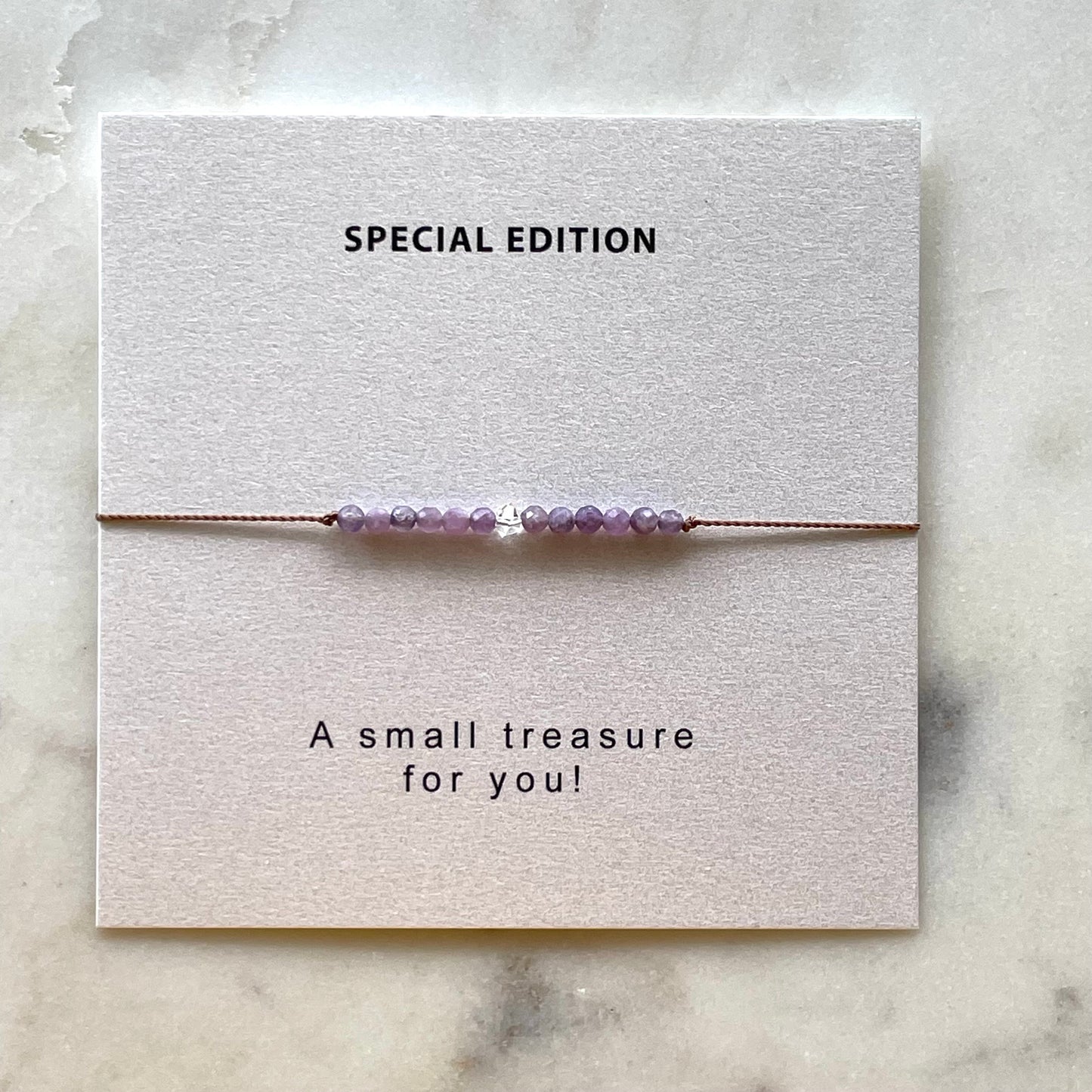 Lepidolite and Herkimer Diamond Bracelet - Special Edition, Collectable Jewelry for Intention