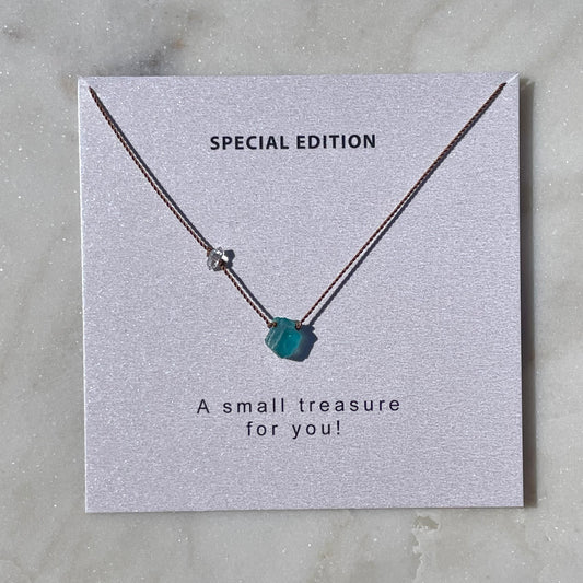 Raw Apatite with Herkimer Diamond Necklace - Special Edition Intention Necklace
