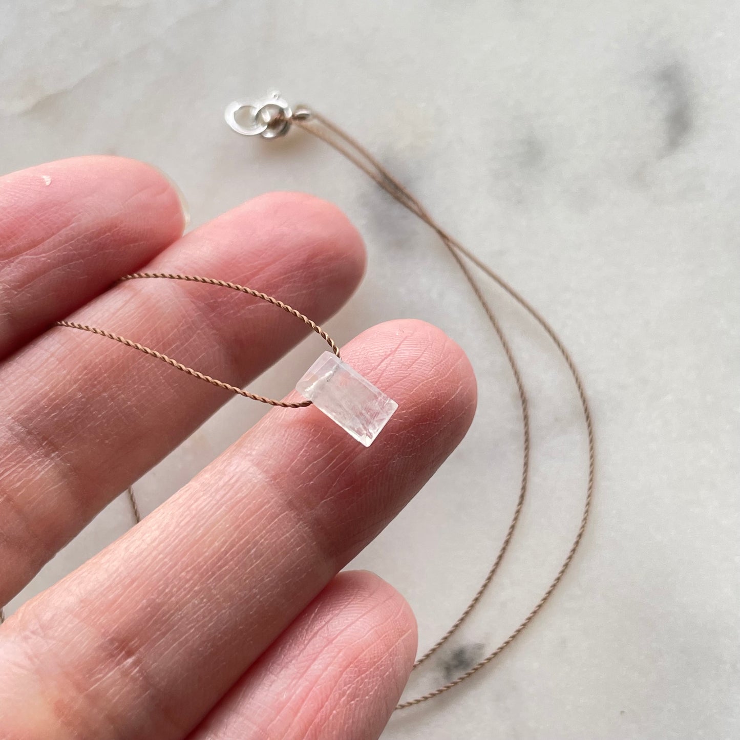 Rainbow Moonstone Baguette New Beginnings Necklace