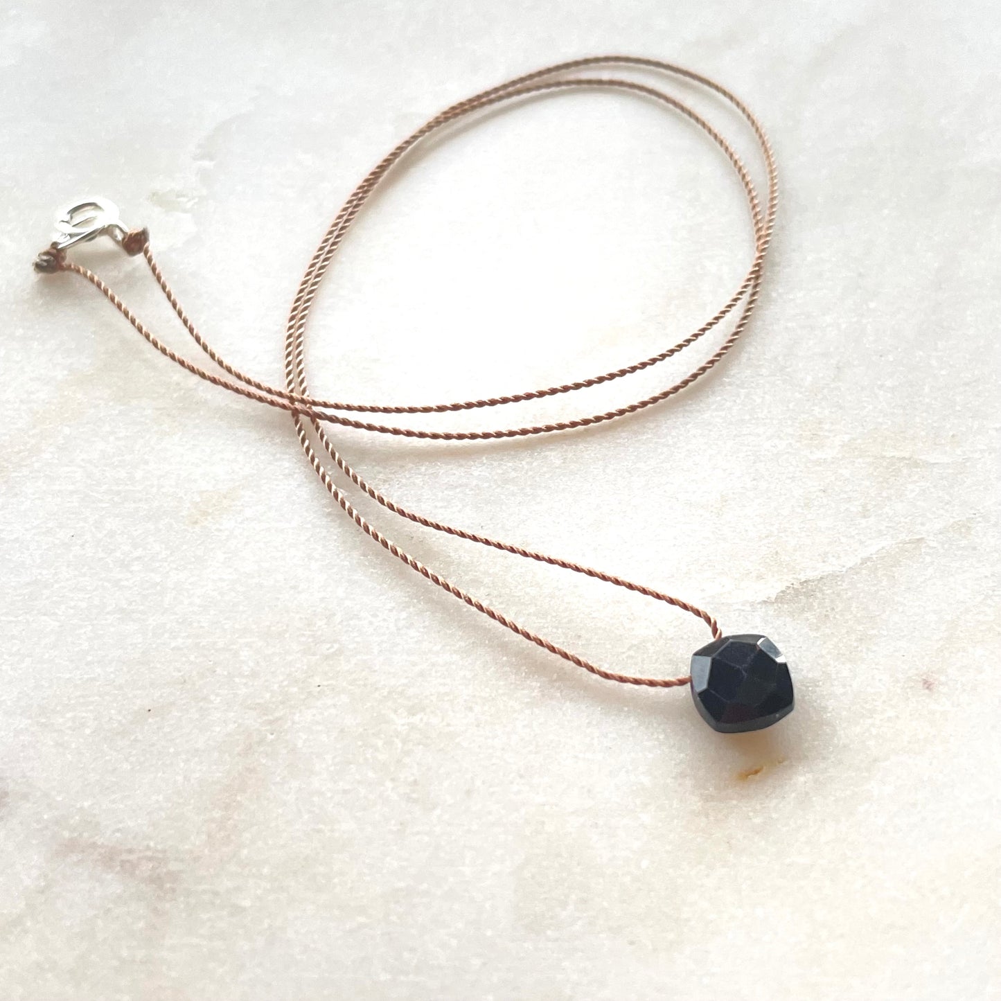 Black Spinel Hope Necklace, Minimalist Gemstone Necklace, Crystal Intention Necklace, Soulsilk