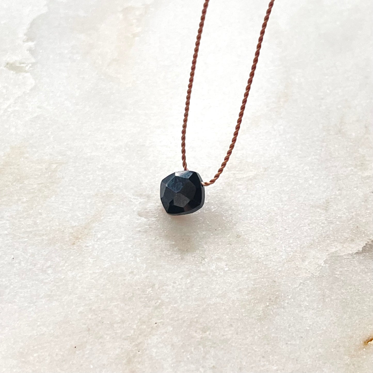 Black Spinel Hope Necklace, Minimalist Gemstone Necklace, Crystal Intention Necklace, Soulsilk