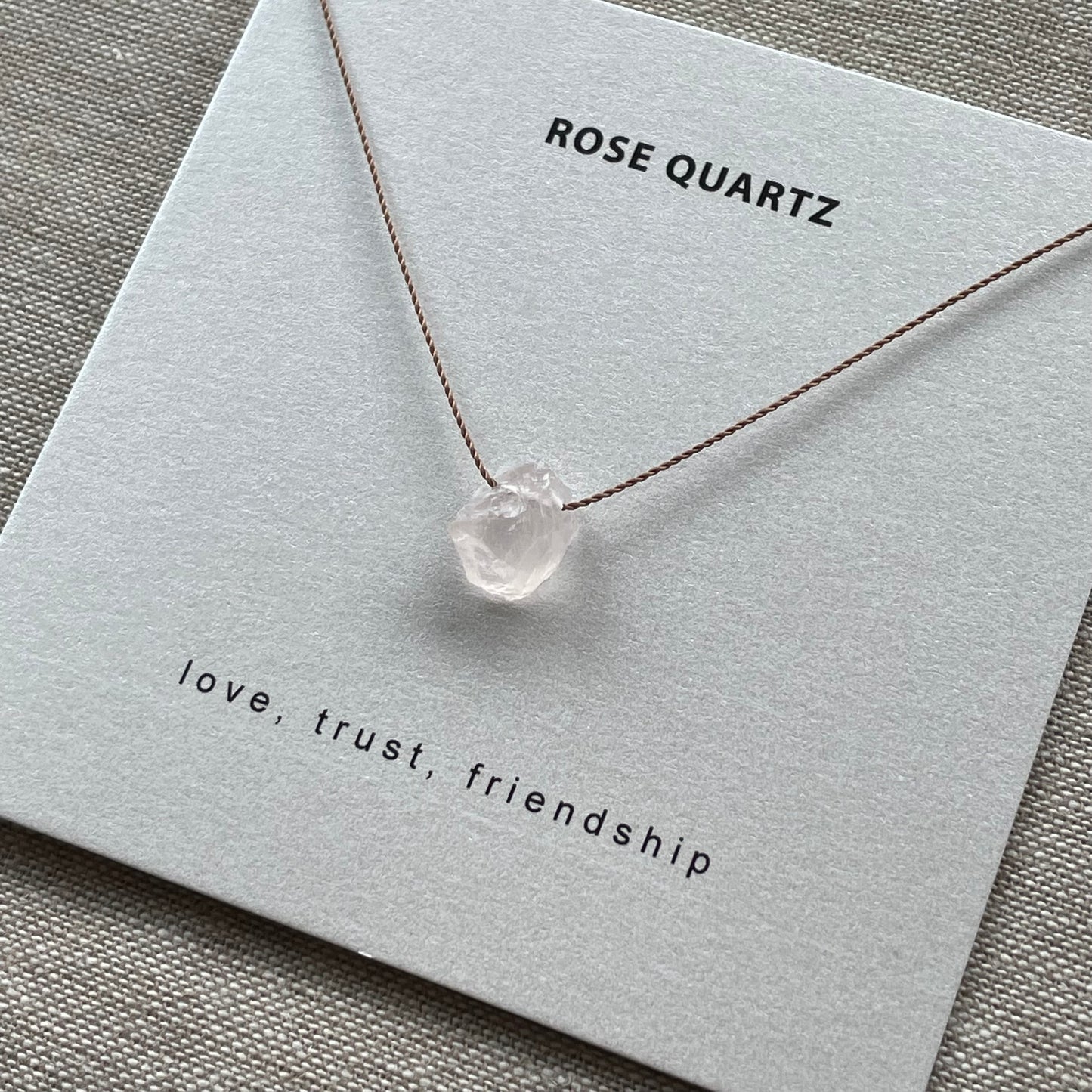 Raw Rose Quartz Necklace- Love