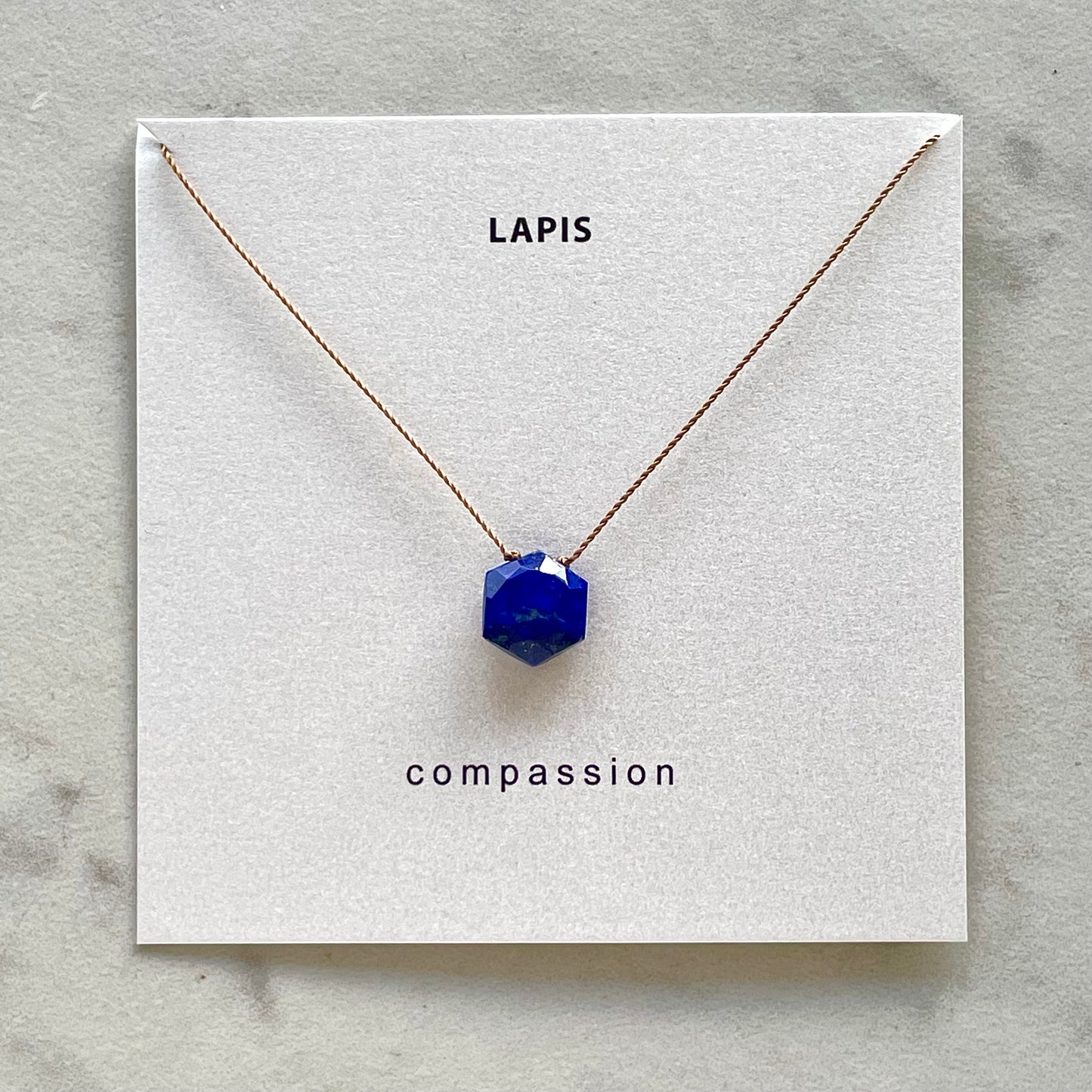 Lapis Lazuli Hexagon Necklace - Compassion