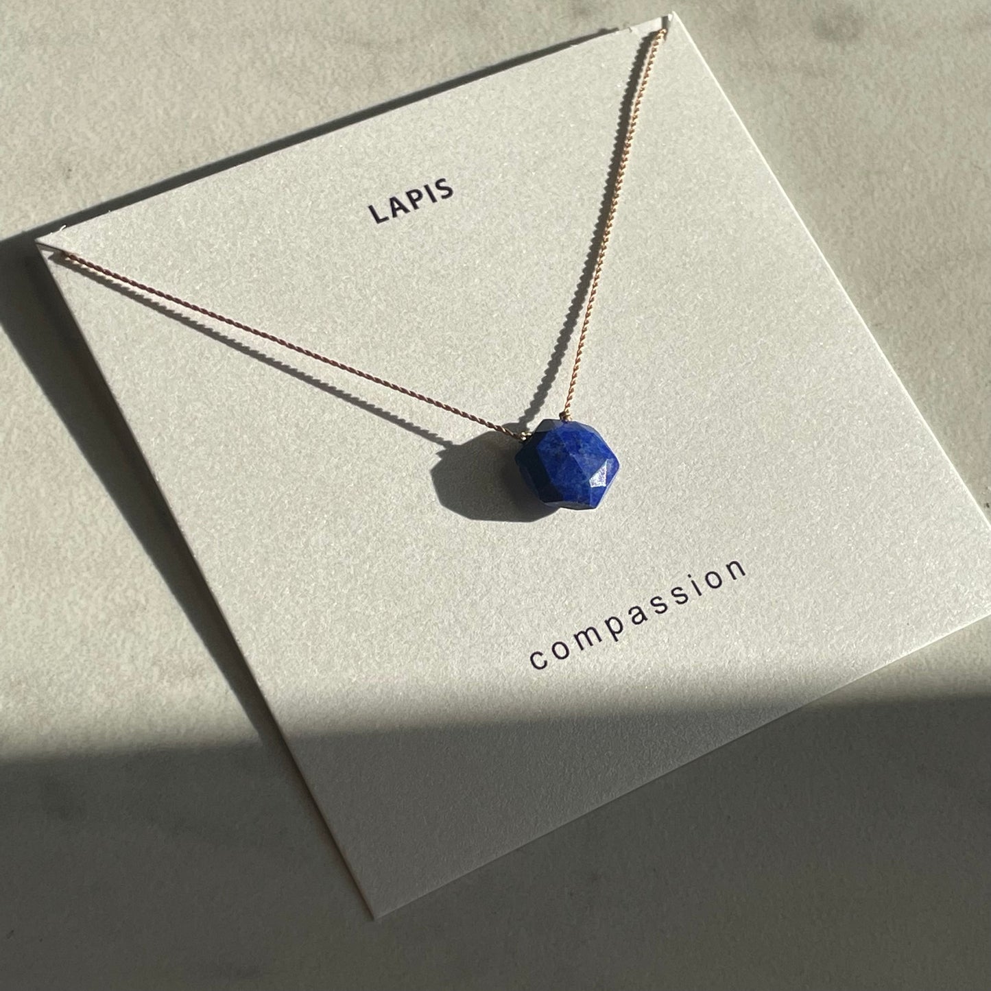 Lapis Lazuli Hexagon Necklace - Compassion