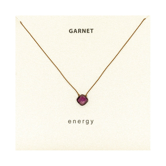 Garnet Energy Necklace - January Birthstone Gemstone Pendant | Soulsilk