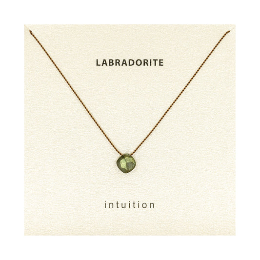 Labradorite Necklace - Minimalist Gemstone Pendant | Soulsilk