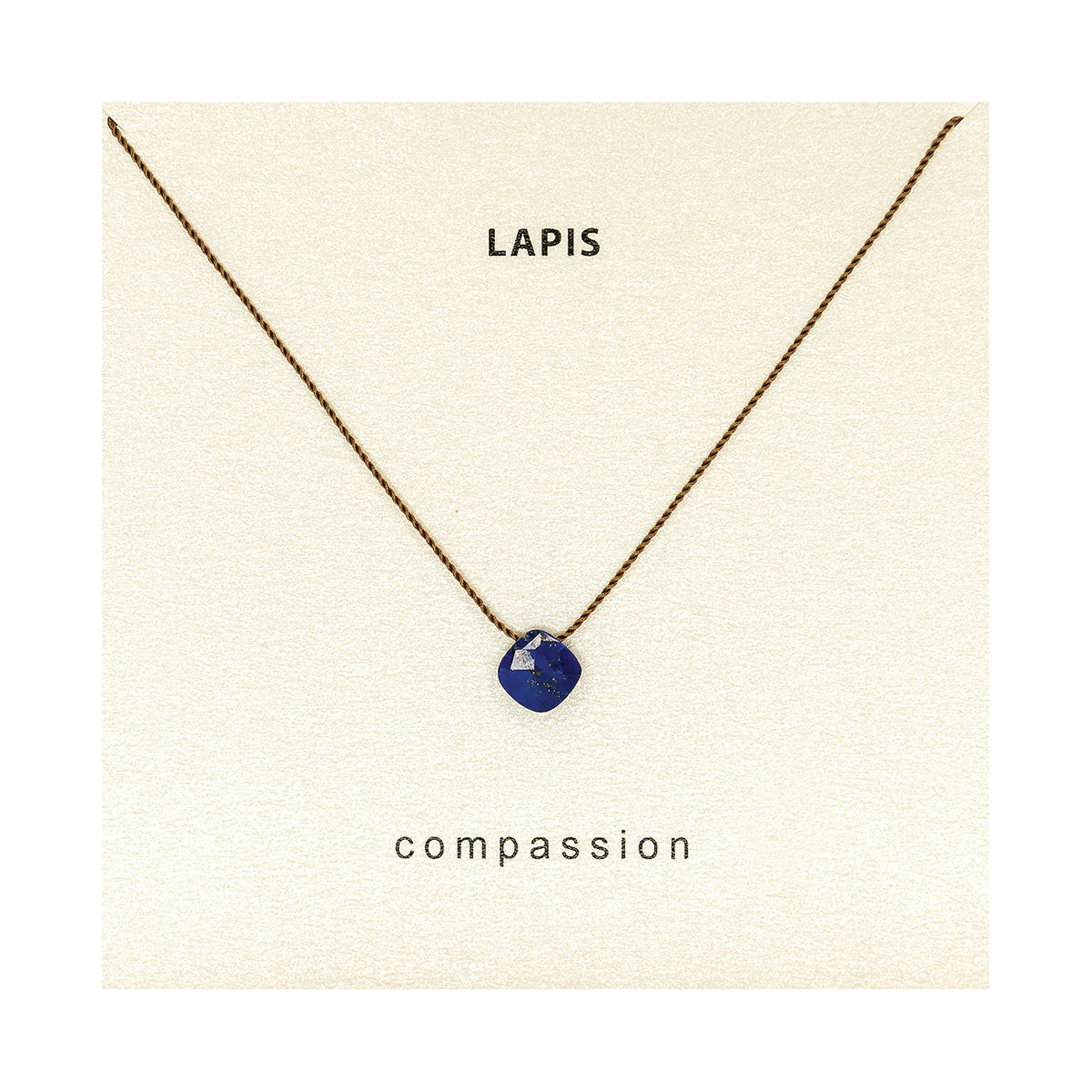 Lapis Lazuli Compassion Necklace, Blue Gemstone Pendant Necklace on a cord, Soulsilk