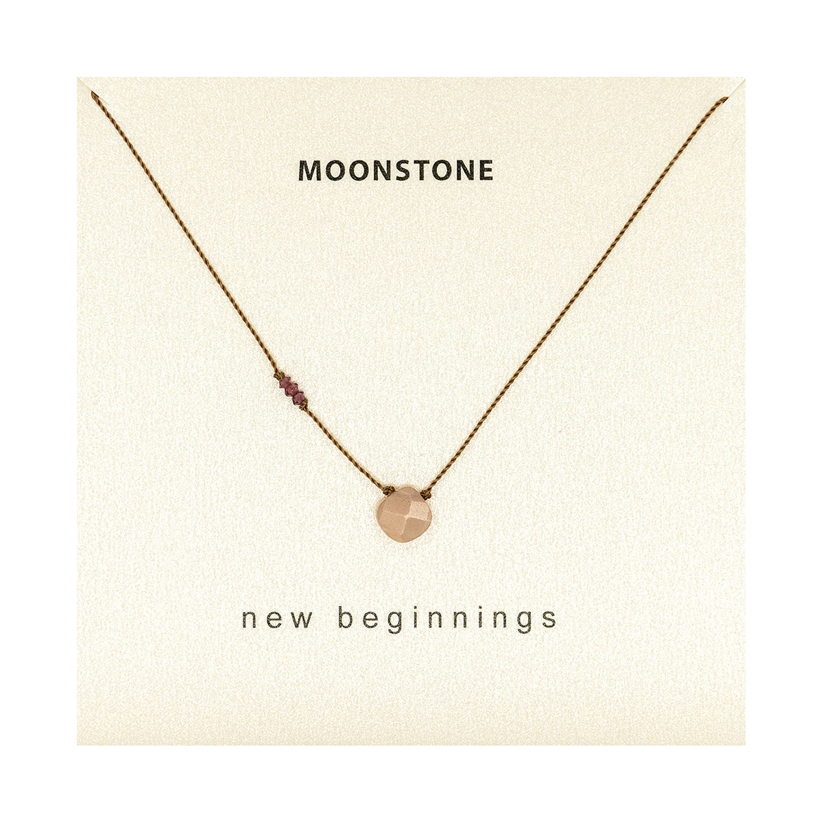 Peach Moonstone and Garnet Necklace - New Beginnings Gemstone Jewelry | Soulsilk