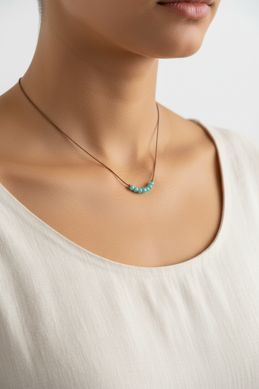 Amazonite Necklace on Model