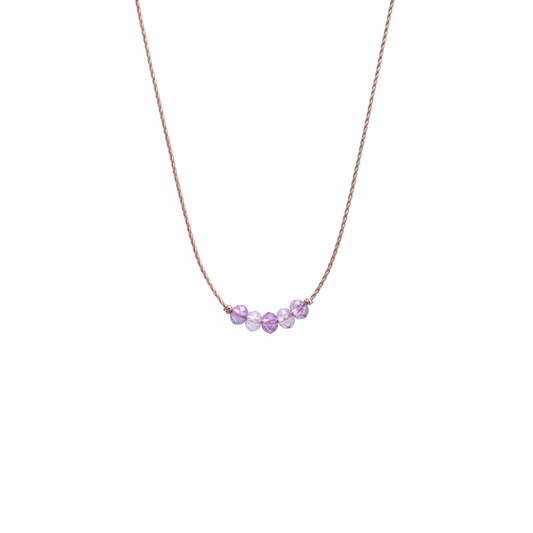 Amethyst Birthstone Necklace on Cord