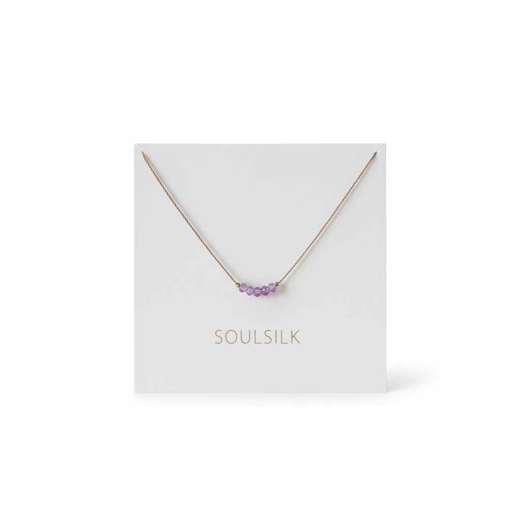 Amethyst Necklace on Soulsilk Card