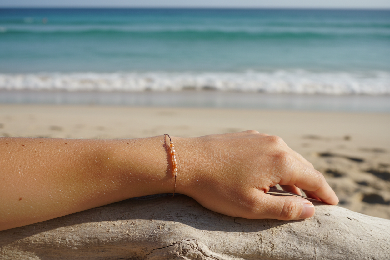 Bracelet on Wrist at the Beach