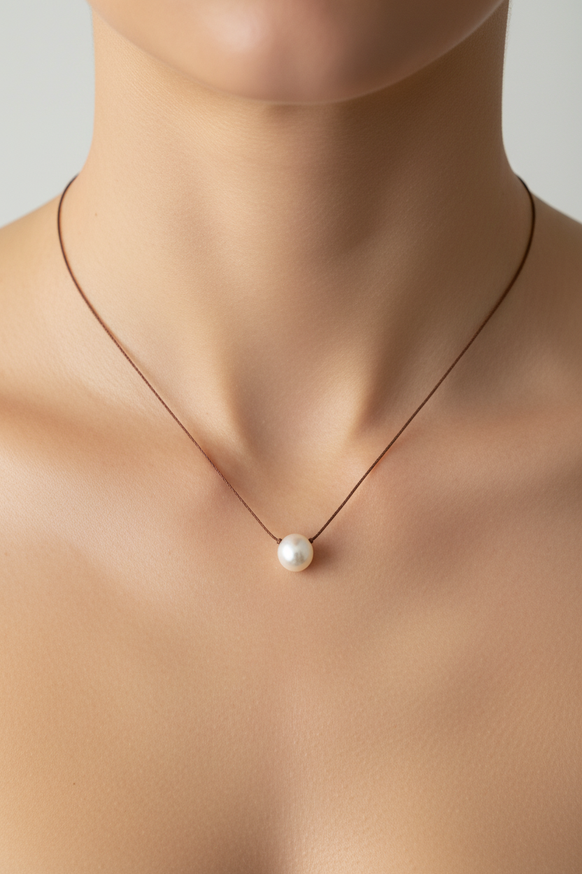 Freshwater Pearl Necklace on Model