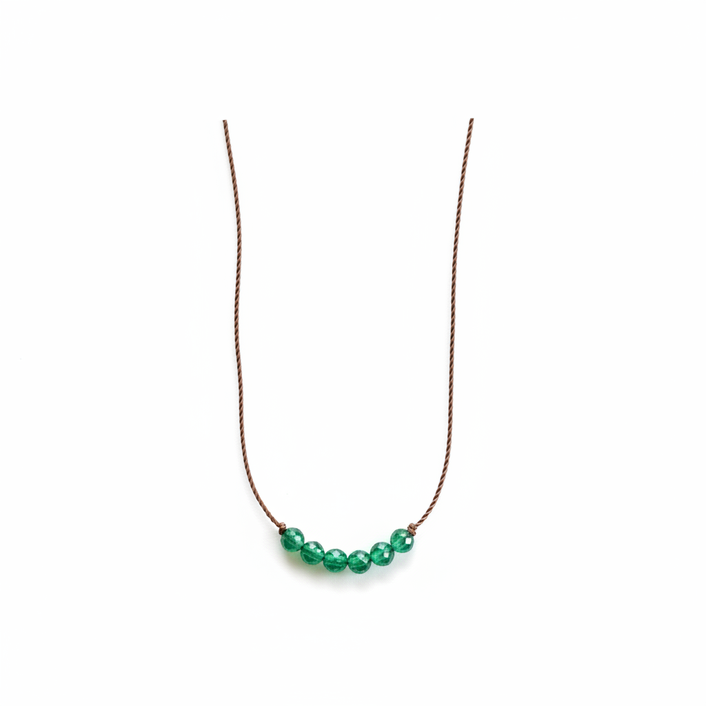 Green Onyx necklace white background