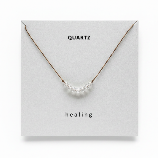 Quartz necklace matched to peridot size