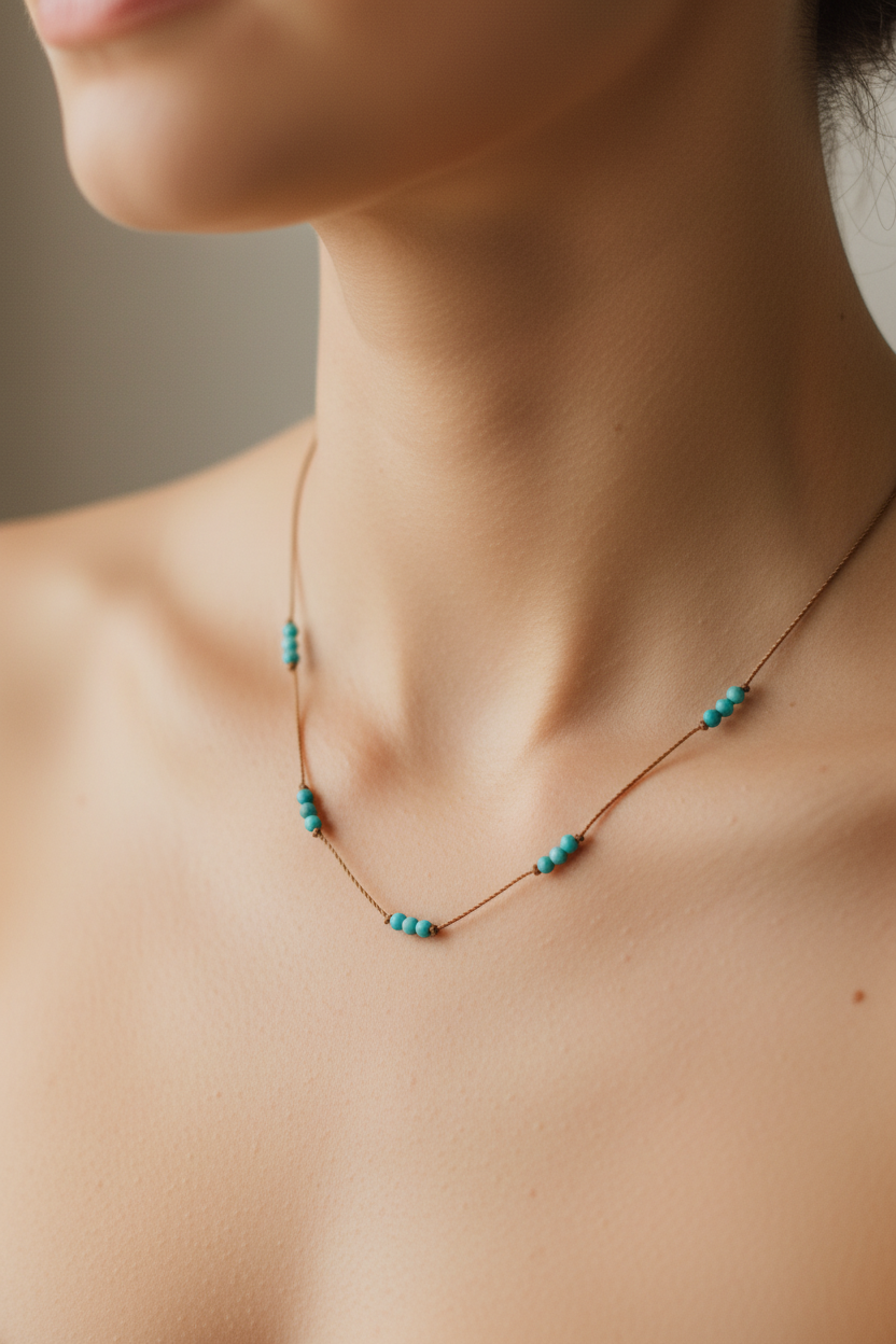 Turquoise Strength Necklace on Model